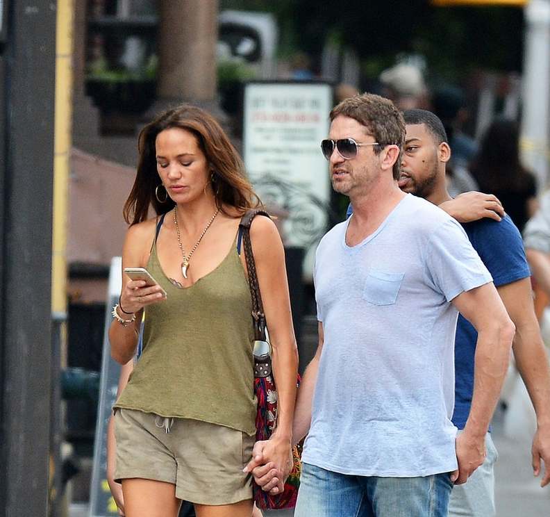 Gerard Butler with his girlfriend, Morgan Brown