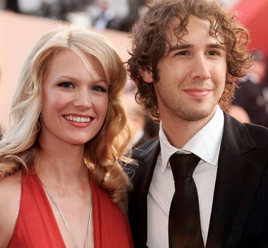 josh Groban smiling with his ex-girlfriend, January